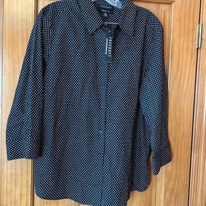 Foxcraft women’s top size 18 black/white polka dots nwt